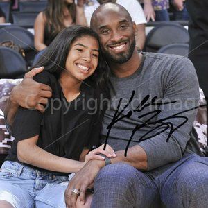 Kobe & Gianna Bryant: 8.5x11 Signed REPRINT Photo